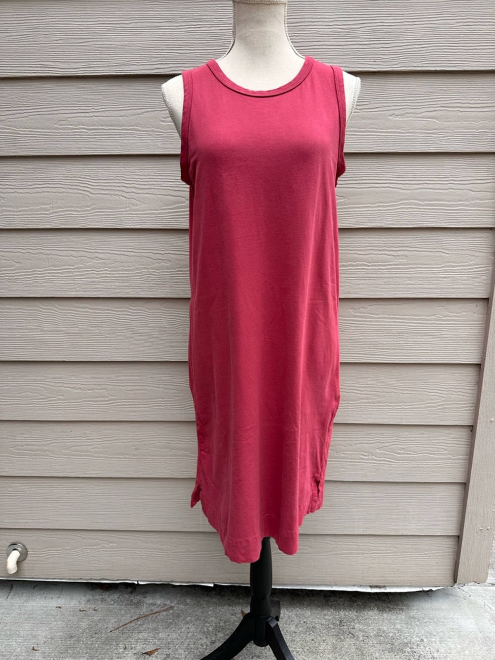 American Giant 100% Cotton Sleeveless Pink Shirt Dress Women's Sz Small (C25)